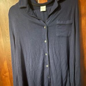 Navy blue Soma button down pajama set XL